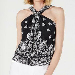 INC Hardware Paisley Halter Top